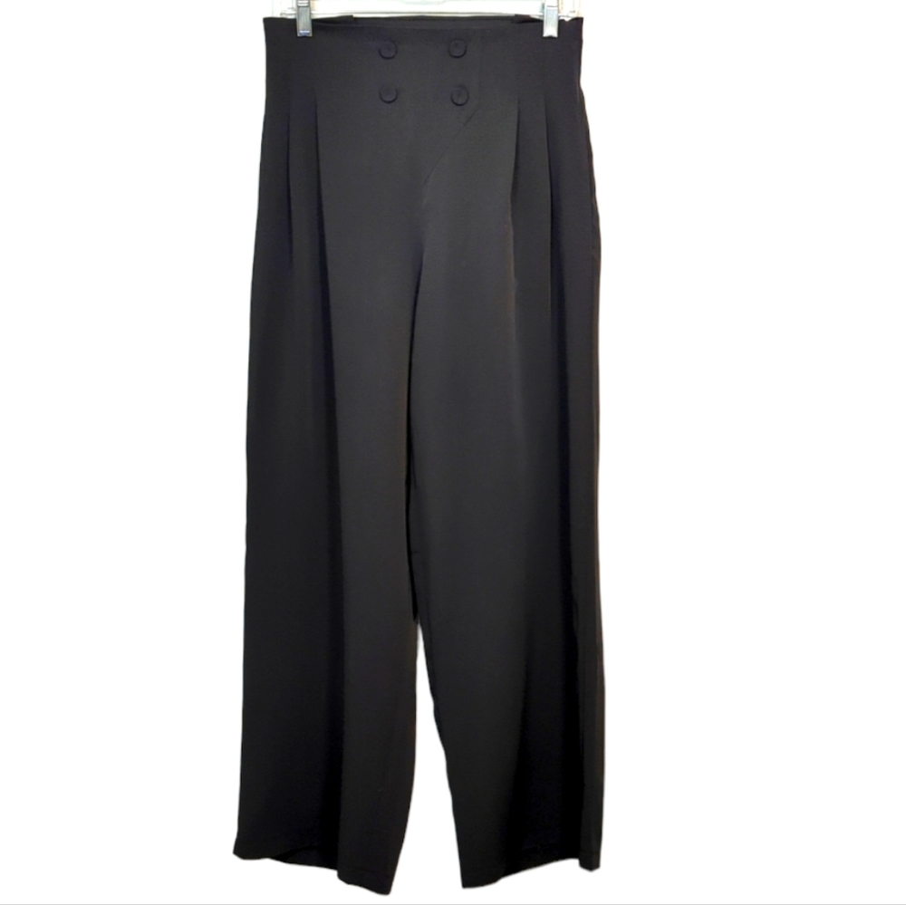 Chicwish Palazzo Flowy Black Pants Work Casual Size Medium